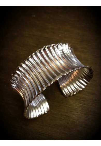 Ocean Silver Concave Cuff Bangle